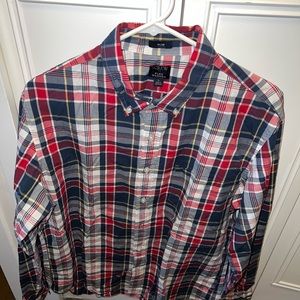 J Crew Colorful Plaid Shirt Large